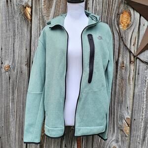 Nike Tech Fleece Hoodie Full Zip Jacket Size M Lime Ice Running Light Green